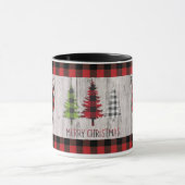 Buffalo Pset Deer kerstbomen op hout Mok (Midden)