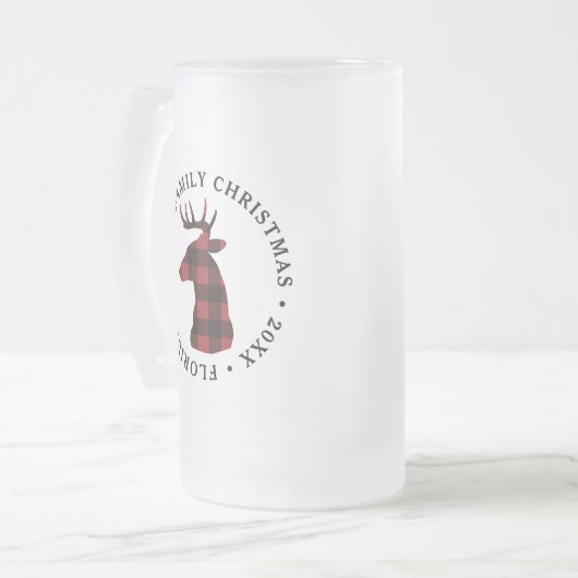 Buffalo Pset Deer Kerstmis Matglas Bierpul (Voorkant links)