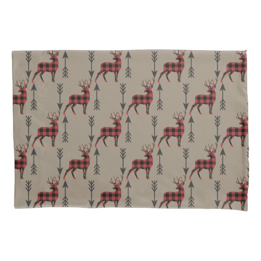 Buffalo Pset Deer op Tan Kussensloop (Voorkant)