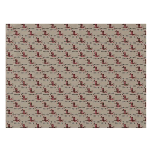 Buffalo Pset Deer op Tan Tafelkleed (Voorkant (Horizontaal))