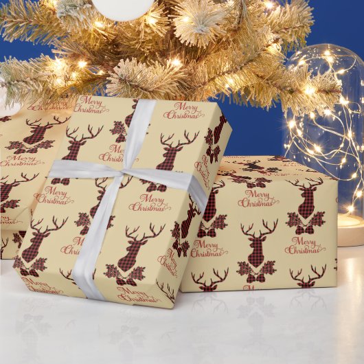 Buffalo Pset Deer Pattern Cadeaupapier (Feestdagen)