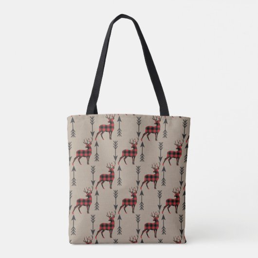 Buffalo Pset Deer Pattern op Tan Tote Bag (Achterkant)
