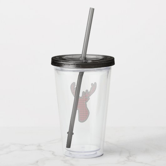 Buffalo Pset Deer Scrapbook Motif Acryl Drinkbeker (Achterkant)