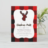 Buffalo Pset Deer Scrapbook Motif Kerstfeest Kaart (Staand voorkant)