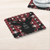 Buffalo Pset Deer Snowflakes Kerstfeest Kartonnen Onderzetters (Gebogen)