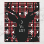 Buffalo Pset Deer Snowflakes Kerstfeest Wijn Etiket (Enkel label)