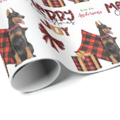 Buffalo Pset Doberman Pinscher Dog Kerstmis Cadeaupapier (Rol Hoek)