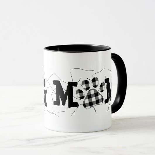 Buffalo Pset Dog Ma Pawprints en Hair Mok (Voorkant rechts)