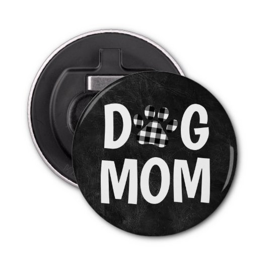 Buffalo Pset DOG MOM Pawprint Button Flesopener (Voorkant)