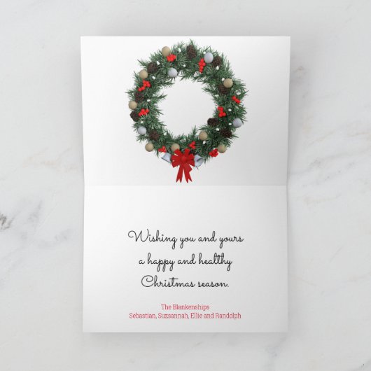 Buffalo Pset Elk Kerstmis Wreath Custom Feestdagen Kaart (Binnen)
