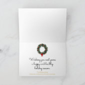 Buffalo Pset Elk Kerstmis Wreath Custom Feestdagen Kaart (Binnen)