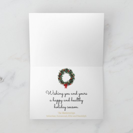 Buffalo Pset Elk Kerstmis Wreath Custom Feestdagen Kaart (Binnen)