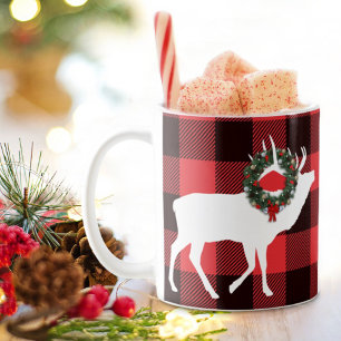 Buffalo Pset Elk Silhouette Kerstmis Koffiemok