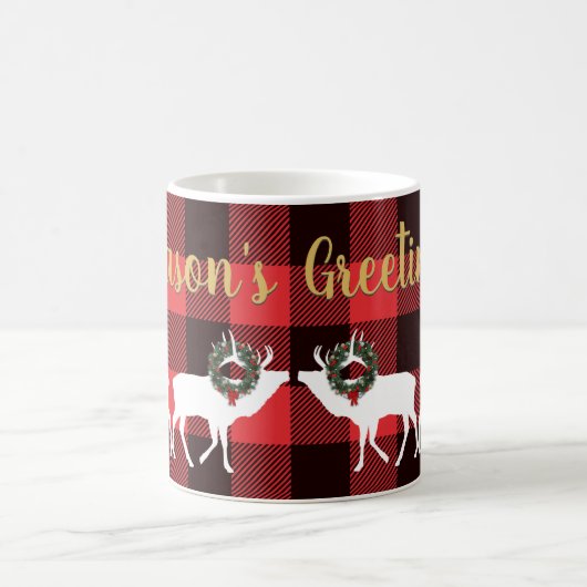 Buffalo Pset Elk Silhouettes Kerstmis Koffiemok (Center)