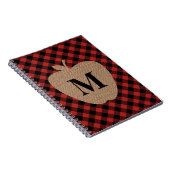 Buffalo Pset en Burlap Monogram Apple Notitieboek (Rechterzijde)