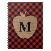 Buffalo Pset en Burlap Monogram Apple Notitieboek (Voorkant)