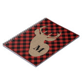 Buffalo Pset en Burlap Monogram Deer Notitieboek (Linkerzijde)