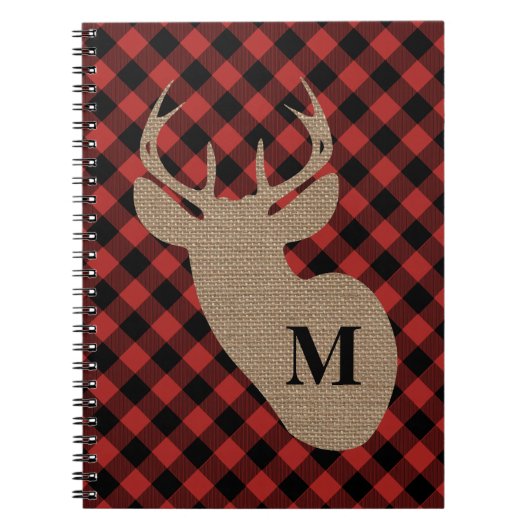 Buffalo Pset en Burlap Monogram Deer Notitieboek (Voorkant)