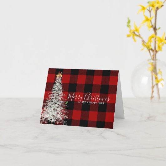 Buffalo Pset en witte kerstboomkaart Kaart (Gele Bloem)