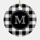 Buffalo Pset Farmhouse Black en White Monogram Keramisch Ornament (Achterkant)