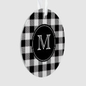 Buffalo Pset Farmhouse Black en White Monogram Ornament (voorkant)