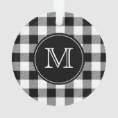 Buffalo Pset Farmhouse Black en White Monogram Ornament (achterkant)