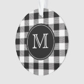 Buffalo Pset Farmhouse Black en White Monogram Ornament (voorkant)