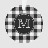 Buffalo Pset Farmhouse Black en White Monogram Ornament (voorkant)