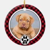 Buffalo Pset-foto met kerstmis Keramisch Ornament (Achterkant)