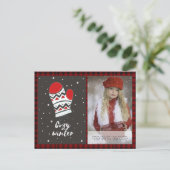 Buffalo Pset-fotokerstfeest nieuwjaars volkskunst Briefkaart (Staand voorkant)