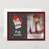 Buffalo Pset-fotokerstfeest nieuwjaars volkskunst Briefkaart (Voorkant / Achterkant)