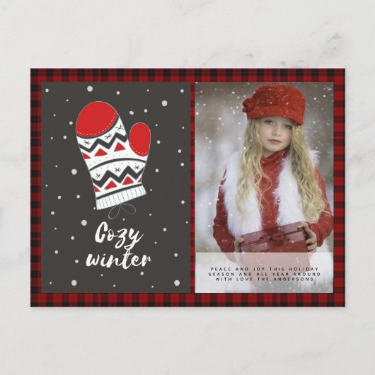 Buffalo Pset-fotokerstfeest nieuwjaars volkskunst Briefkaart (Voorkant)