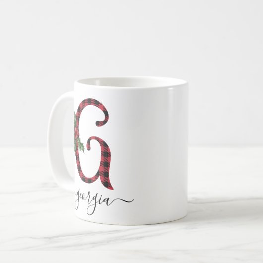 Buffalo Pset G Monogram kerstkoffie Mok (Voorkant links)