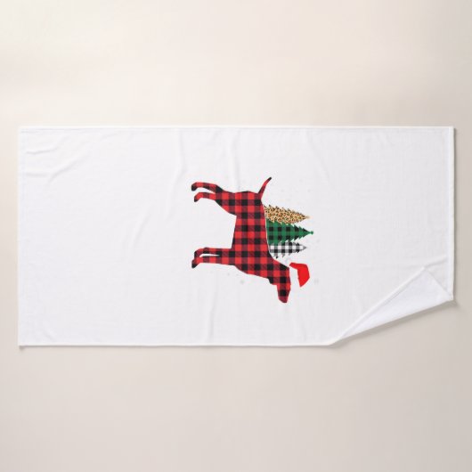 Buffalo Pset German Pointer Dog Tree KerstPa Badhanddoek (Badhanddoek)