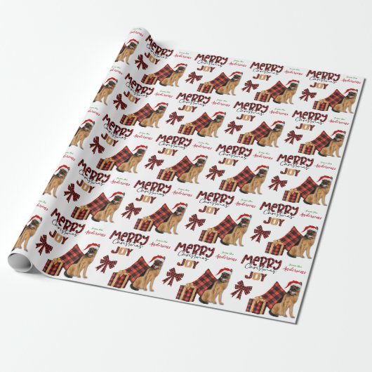 Buffalo Pset German Shepherd Dog Kerstmis Cadeaupapier (Uitgerold)