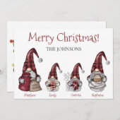 Buffalo Pset Gnome Familie Gepersonaliseerd Kerstf (Voorkant / Achterkant)