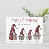 Buffalo Pset Gnome Familie Gepersonaliseerd Kerstf (Staand voorkant)