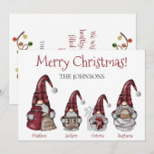 Buffalo Pset Gnome Familie Gepersonaliseerd Kerstf (Voorkant / Achterkant)