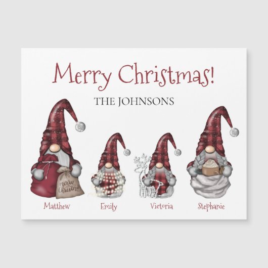 Buffalo Pset Gnome Familie Gepersonaliseerd Kerstf (Voorkant)