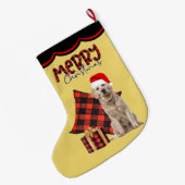 Buffalo Pset Golden Retriever Dog Grote Kerstsok (Achterkant (Hangend))
