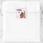 Buffalo Pset Golden Retriever Kerstmis Vierkante Sticker (Tas)