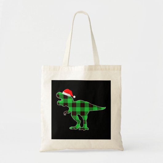 Buffalo Pset Green Dinosaur T Rex Funny Kerstmis Tote Bag (Voorkant)
