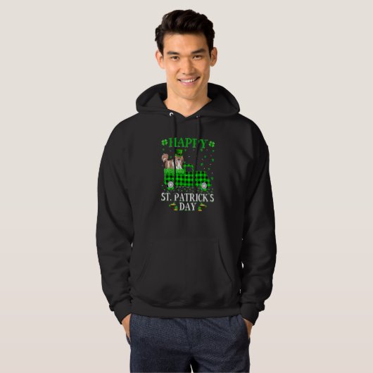 Buffalo Pset Green Truck Shih Tzu Dog St Patrick Hoodie (Voorkant volledig)