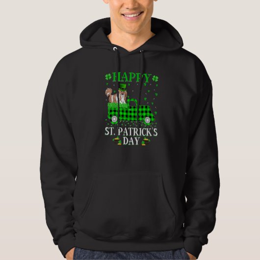 Buffalo Pset Green Truck Shih Tzu Dog St Patrick Hoodie (Voorkant)