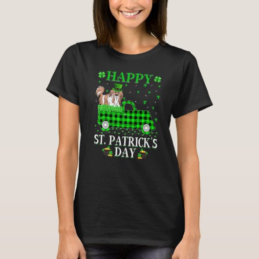 Buffalo Pset Green Truck Shih Tzu Dog St Patrick T-shirt (Voorkant)