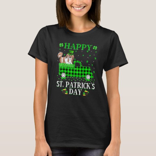 Buffalo Pset Green Truck Shih Tzu Dog St Patrick T-shirt (Voorkant)