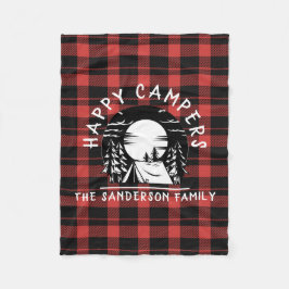 Buffalo Pset Happy Campers Familienaam Camping Fleece Deken