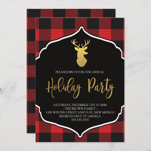 Buffalo Pset Holiday Party - Uitnodiging (Voorkant / Achterkant)