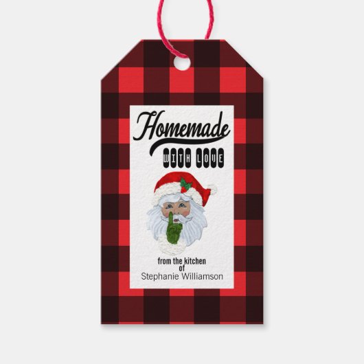 Buffalo Pset Homemade with Love Santa Food Cadeaulabel (Voorkant)