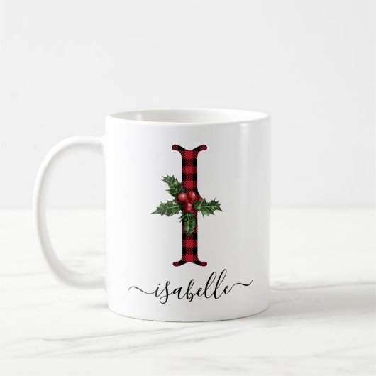 Buffalo Pset I Monogram kerstkoffie Mok (Links)